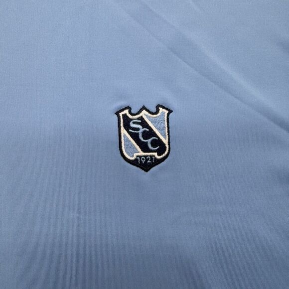 FootJoy FJ Men's Short Sleeve Golf Polo Shirt Large Solid Blue SCC Logo‎ - Picture 4 of 7